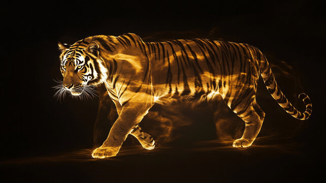 3d hologram of tiger