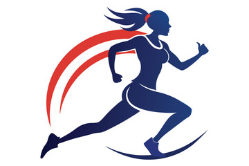 logo Lady running silhouette vector E.eps