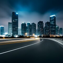 Fototapeta premium A road with a view of a city with a city in the background