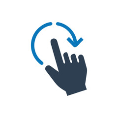 Fototapeta premium Hand Rotate Counter Clockwise Vector Icon, Hand Rotate Right Vector Icon