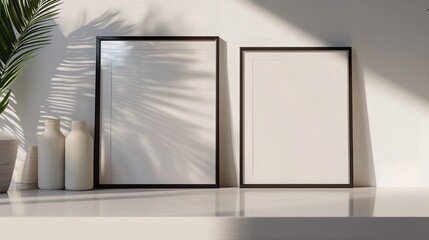 Stylish Modern Frames on White Countertop: Perfect for Displaying Artwork or Quotes in a Contemporary Sports Interior