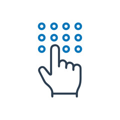 Hand Select Keypad Vector Icon, Hand Turn Counter Clockwise Vector Icon