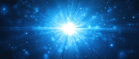 Fototapeta premium A bright explosion of light against a starry background, evoking a cosmic or mystical theme.