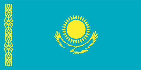 Kazakhstan flag. Kazakhstan flag illustration. vector illustration. eps10