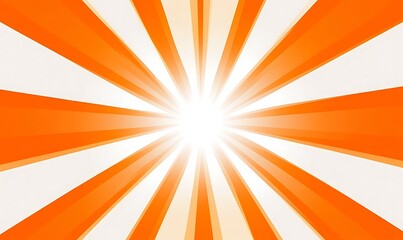Fototapeta premium Orange and white Sunburst Pattern Background. Rays. Radial. Summer Banner