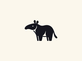 Tapir. Logo, emblem, sign, icon. simple vector illustration, cut out