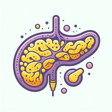 Diabetes, Pancreas (Insulin Production), flat illustration of human organs and systems, diseases, graphics for medical, hospitals, treatment posters, banners, flyers