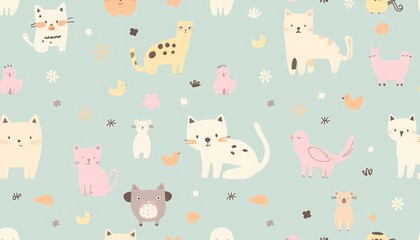 seamless pattern with cats