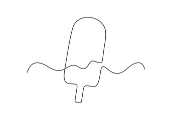 Ice cream bar continuous one line drawing vector illustration
