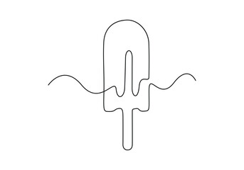 Ice cream bar continuous one line drawing vector illustration