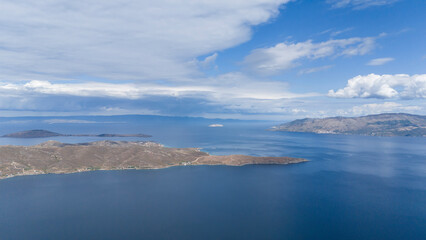 Aerial view of Avsa island, Turkey. Avsa Island view from sea in Turkey.