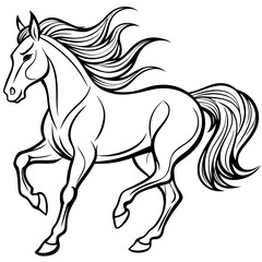 Galloping Horse Dynamic Flowing Lines Vector Art