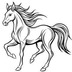 Galloping Horse Dynamic Flowing Lines Vector Art