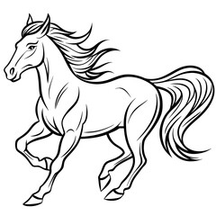 Galloping Horse Dynamic Flowing Lines Vector Art