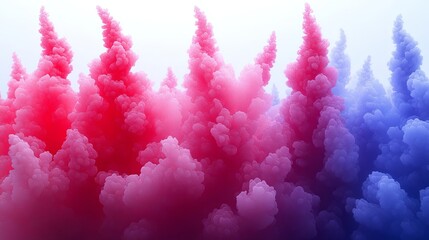 Fototapeta premium Abstract Dreamlike Landscape with Pink and Blue Swirling Clouds