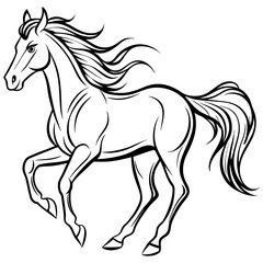 Galloping Horse Dynamic Flowing Lines Vector Art
