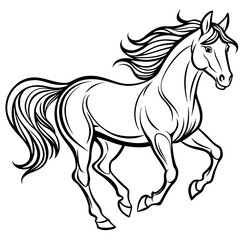 Galloping Horse Dynamic Flowing Lines Vector Art