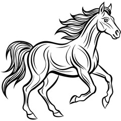 Galloping Horse Dynamic Flowing Lines Vector Art