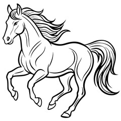 Galloping Horse Dynamic Flowing Lines Vector Art