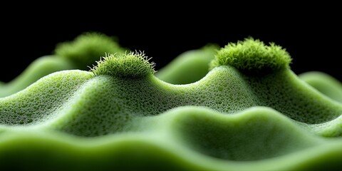 Abstract Green Landscape With Lush Hills And Delicate Texture