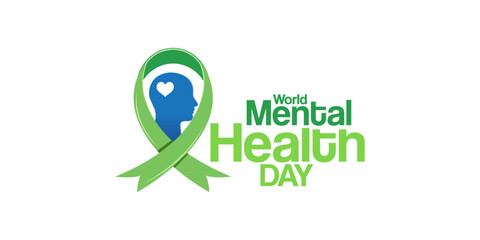 World Mental Health Day logo vector illustration creative banner poster web design for social media ads, Mental Freedom concept, Mental health, brain disorder idea. Alzheimer's and Psychology