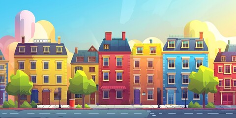 Colorful Buildings in a Row