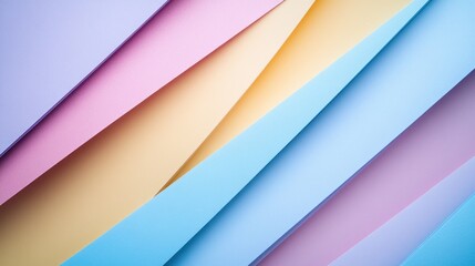 Fototapeta premium Abstract background with diagonal pastel colored paper.