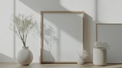 a light wooden frame with rounded edges