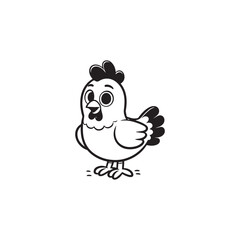 Sweet Poultry Character Cute Chicken Illustrations for Baby Nursery.