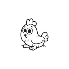Baby Chicken Farm Character Nursery Art Vector Illustration.