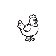 Cute Poultry Farm Animal Baby Chicken Vector Art on White Background.