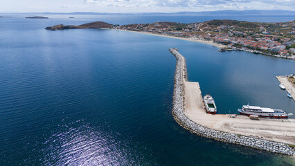 Aerial view of Avsa island, Turkey. Avsa Island view from sea in Turkey.