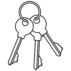 Keys Line Art Vector Illustration