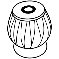 Barrel Isolated Line Art Vector Illustration