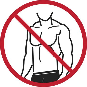 Isoled label sticker, plase no shirtless, wear upper body clothes, for gym, finess, indoor rule