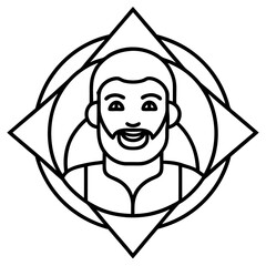 Man Line Art Vector Illustration