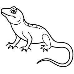 Lizard Line Art Vector Illustration