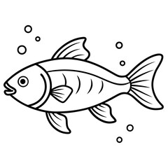 Fish Line Art Vector Illustration