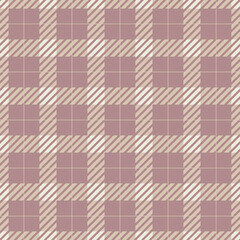 Classic tweed plaid style pattern. Geometric check print in pale pink color. Classical English background Glen plaid for textile fashion design, fleece shirts or kitchen tablecloth.