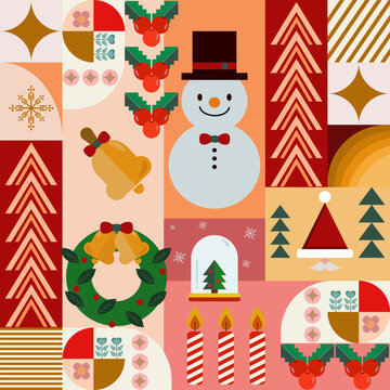 Christmas abstract geometric texture elements wallpaper background pattern. Perfect decorative brochure design for decoration, ornament, embroidery, textile, wrapping, packaging, printing, element