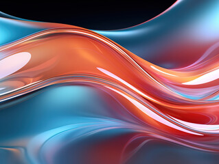 Obraz premium Unbelievable a blue and orange wavy lines