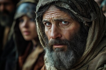 Fototapeta premium Abraham's Test: The Sacrifice of Isaac and the Divine Narrative of Faith and Obedience