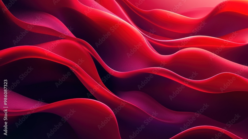 Poster abstract red and purple wavy background with copy space.