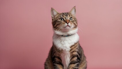 Cat Sitting Upright with No Visible Background Details