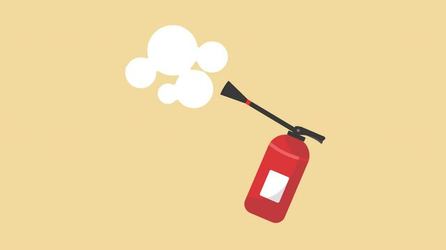animated cartoon illustration of a light fire extinguisher. alpha channel background