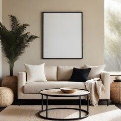 Mockup frame in home interior background, mockup frame design, frame mockup