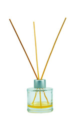 Aroma diffuser with sticks isolated on white background