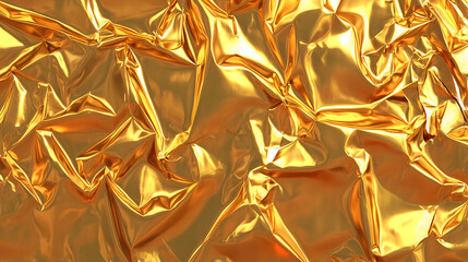 Golden wrinkled shiny foil