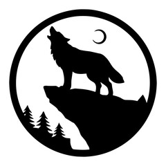 Obraz premium Wolf on a Cliff