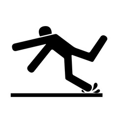 Slippery Black Icon,Vector Illustration, Isolate On White Background Label. EPS10